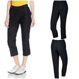 Nike Golf Dri-FIT Black Cropped Pants Womens Size 12 Stretch Athleisure 725712